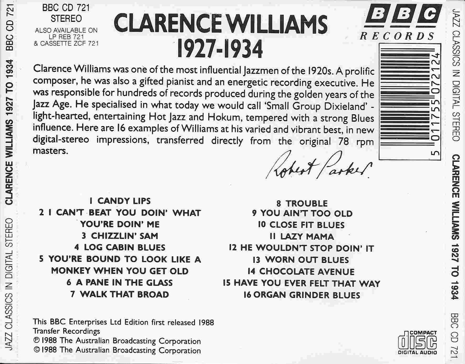 Back cover of BBCCD721